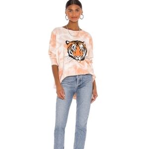 Wildfox La Tigre Tie Dye Roadtrip Jumper Sweatshirt Medium